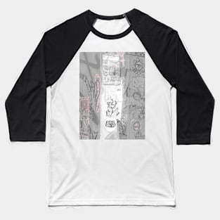 Urban Sticker Tag NYC Grey Street Art Baseball T-Shirt